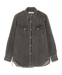 【別注】REMI RELIEF / Denim Western shirt Classic Fit Fade Black