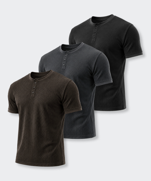 AFRESH（アフレッシュ）の「バーティカルヘンリーネックマッスルフィットショートスリーブ_3color（Tシャツ/カットソー・メンズ・ブラウン/ブラック/チャコール・LARGE/MEDIUM/X-LARGE/XX-LARGE）」の4枚目の写真