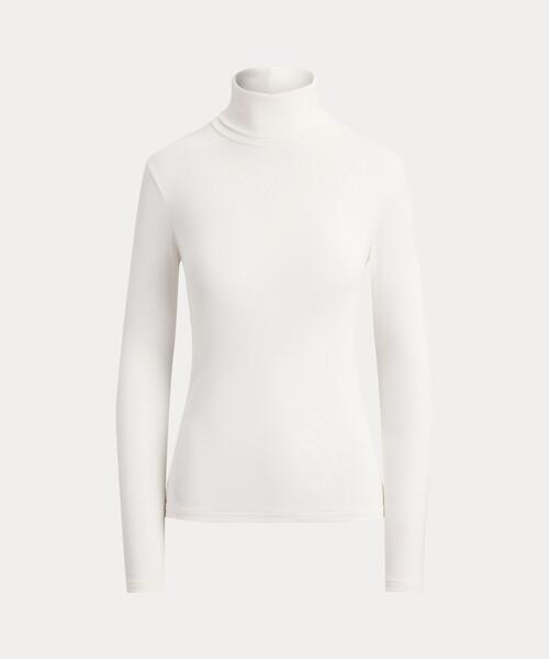 POLO RALPH LAUREN(ポロ ラルフ ローレン)の「ストレッチコットン リブ タートルネック(Tシャツ/カットソー・レディース・ホワイト・XS/M/S)」の3枚目の写真