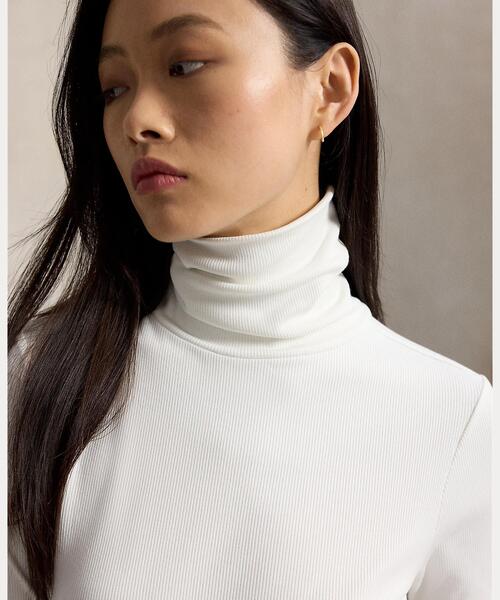 POLO RALPH LAUREN(ポロ ラルフ ローレン)の「ストレッチコットン リブ タートルネック(Tシャツ/カットソー・レディース・ホワイト・XS/M/S)」の6枚目の写真