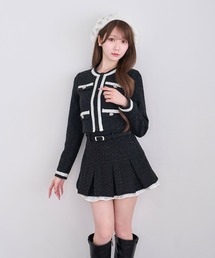 Tweed jacket&mini sk set