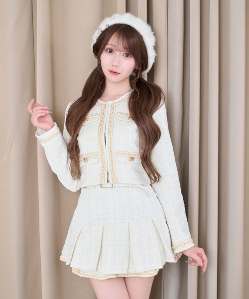Rose Muse（ロゼミューズ）の「Tweed jacket&mini sk set（セットアップ・レディース・ブラック/アイボリー・MEDIUM/SMALL）」の4枚目の写真