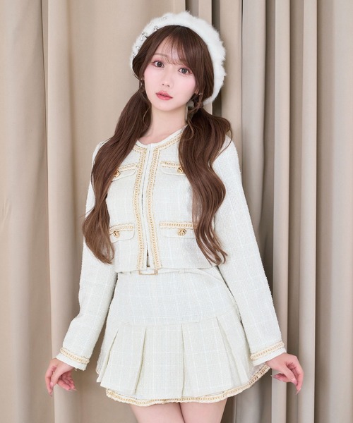 Rose Muse（ロゼミューズ）の「Tweed jacket&mini sk set（セットアップ・レディース・ブラック/アイボリー・MEDIUM/SMALL）」の5枚目の写真