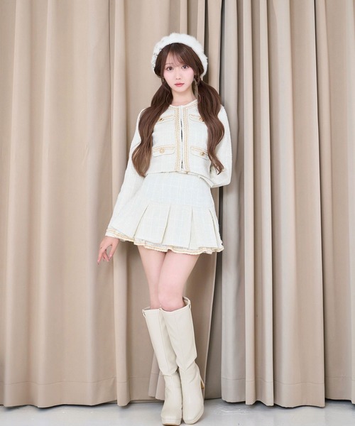 Rose Muse（ロゼミューズ）の「Tweed jacket&mini sk set（セットアップ・レディース・ブラック/アイボリー・MEDIUM/SMALL）」の7枚目の写真