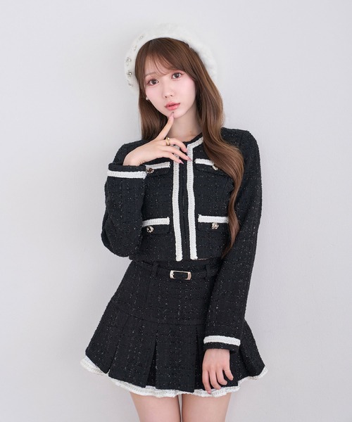 Rose Muse（ロゼミューズ）の「Tweed jacket&mini sk set（セットアップ・レディース・ブラック/アイボリー・MEDIUM/SMALL）」の10枚目の写真