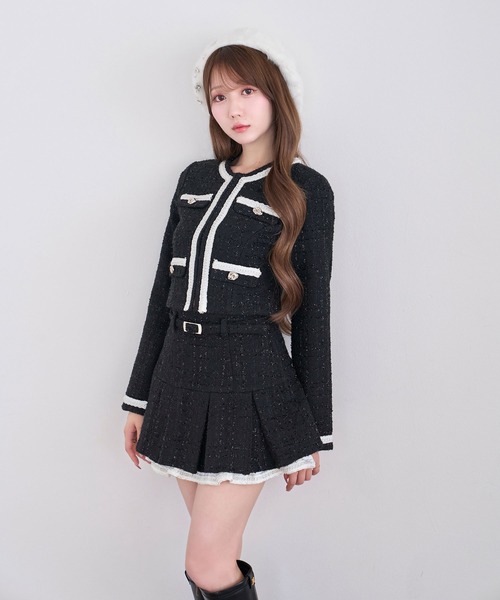 Rose Muse（ロゼミューズ）の「Tweed jacket&mini sk set（セットアップ・レディース・ブラック/アイボリー・MEDIUM/SMALL）」の11枚目の写真