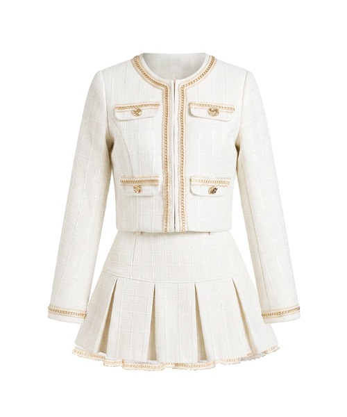 Rose Muse（ロゼミューズ）の「Tweed jacket&mini sk set（セットアップ・レディース・ブラック/アイボリー・MEDIUM/SMALL）」の8枚目の写真