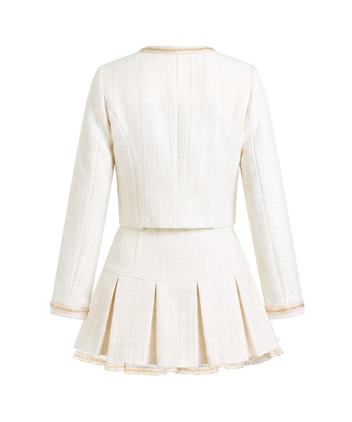 Rose Muse（ロゼミューズ）の「Tweed jacket&mini sk set（セットアップ・レディース・ブラック/アイボリー・MEDIUM/SMALL）」の9枚目の写真