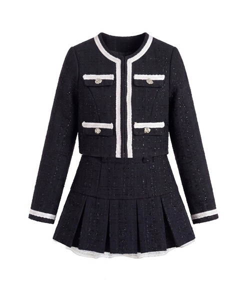 Rose Muse（ロゼミューズ）の「Tweed jacket&mini sk set（セットアップ・レディース・ブラック/アイボリー・MEDIUM/SMALL）」の14枚目の写真
