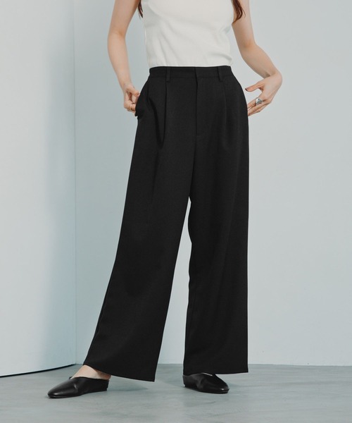 LEPSIM(レプシィム)の「ワイドストレートパンツ 1047007(その他パンツ・レディース・ブラック/チャコールグレー/ブラウン系その他・FREE)」の2枚目の写真