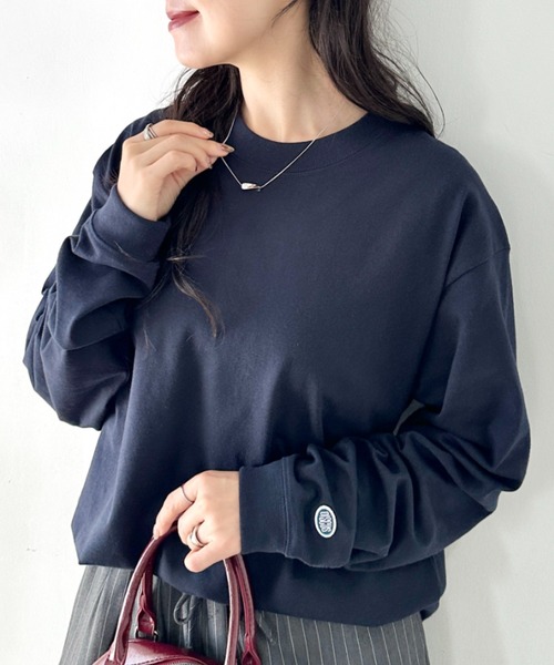 DISCUS ATHLETIC(ディスカス アスレチック)の「DISCUS ATHLETIC(ディスカス アスレチック)/クルーネック ロンT カットソー USAコットン(Tシャツ/カットソー・レディース・ホワイト/ブラック/ダークグリーン/グレイッシュベージュ/ネイビー・XL/M/L)」の21枚目の写真