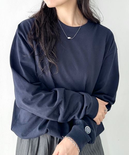 DISCUS ATHLETIC(ディスカス アスレチック)の「DISCUS ATHLETIC(ディスカス アスレチック)/クルーネック ロンT カットソー USAコットン(Tシャツ/カットソー・レディース・ホワイト/ブラック/ダークグリーン/グレイッシュベージュ/ネイビー・XL/M/L)」の22枚目の写真