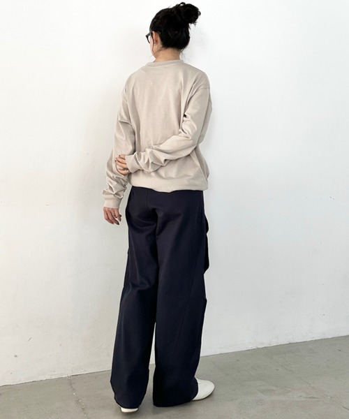 DISCUS ATHLETIC(ディスカス アスレチック)の「DISCUS ATHLETIC(ディスカス アスレチック)/クルーネック ロンT カットソー USAコットン(Tシャツ/カットソー・レディース・ホワイト/ブラック/ダークグリーン/グレイッシュベージュ/ネイビー・XL/M/L)」の7枚目の写真