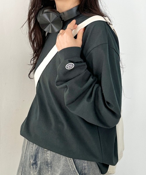 DISCUS ATHLETIC(ディスカス アスレチック)の「DISCUS ATHLETIC(ディスカス アスレチック)/クルーネック ロンT カットソー USAコットン(Tシャツ/カットソー・レディース・ホワイト/ブラック/ダークグリーン/グレイッシュベージュ/ネイビー・XL/M/L)」の11枚目の写真