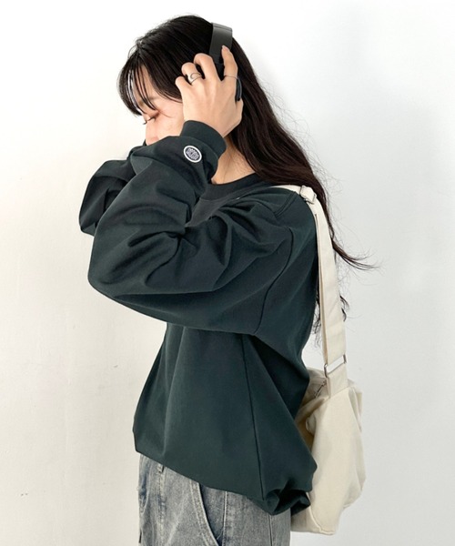 DISCUS ATHLETIC(ディスカス アスレチック)の「DISCUS ATHLETIC(ディスカス アスレチック)/クルーネック ロンT カットソー USAコットン(Tシャツ/カットソー・レディース・ホワイト/ブラック/ダークグリーン/グレイッシュベージュ/ネイビー・XL/M/L)」の12枚目の写真