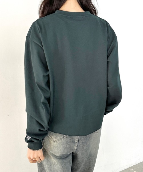 DISCUS ATHLETIC(ディスカス アスレチック)の「DISCUS ATHLETIC(ディスカス アスレチック)/クルーネック ロンT カットソー USAコットン(Tシャツ/カットソー・レディース・ホワイト/ブラック/ダークグリーン/グレイッシュベージュ/ネイビー・XL/M/L)」の16枚目の写真