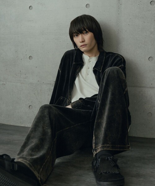 RATTLE TRAP(ラトルトラップ)の「コットンベロアパウダー加工トラックパンツ(その他パンツ・メンズ・ブラック・M)」の8枚目の写真