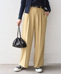 〈洗濯機可能〉ツイル タック パンツ
