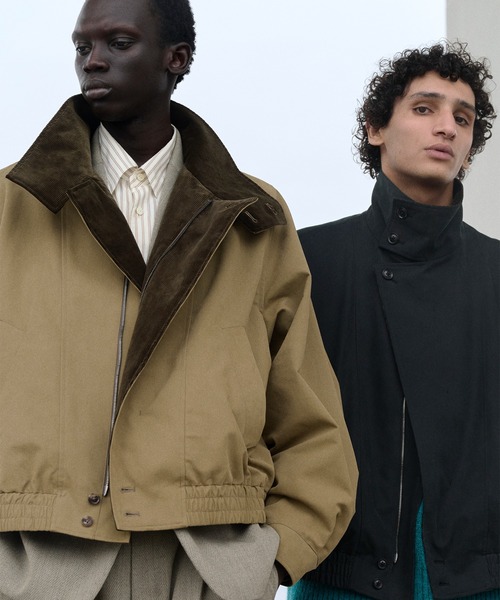 IRENISA(イレニサ)の「【irenisa/イレニサ】別注STAND COLLAR ZIP BLOUSON(ブルゾン・メンズ・ベージュ/ダークグレー・3/2)」の11枚目の写真