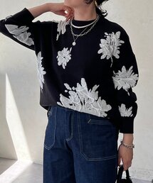 花柄プルオーバー