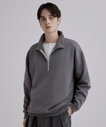 【TOROMIシリーズ】シルキータッチハーフジップスウェット