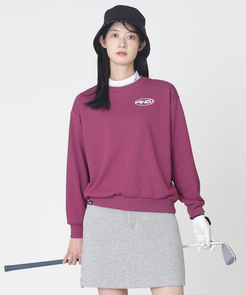 PING（ピン）の「［PING APPAREL］［吸水速乾・UVケア］10カラーMr.PINGダンシングロゴクルーネックプルオーバー (LADIES)（スウェット・レディース・ワイン/レッド/オレンジ/グリーン/シルバー/ブラウン/ゴールド/ホワイト/ブルー/ブラック・L/LL/S/M）」の7枚目の写真