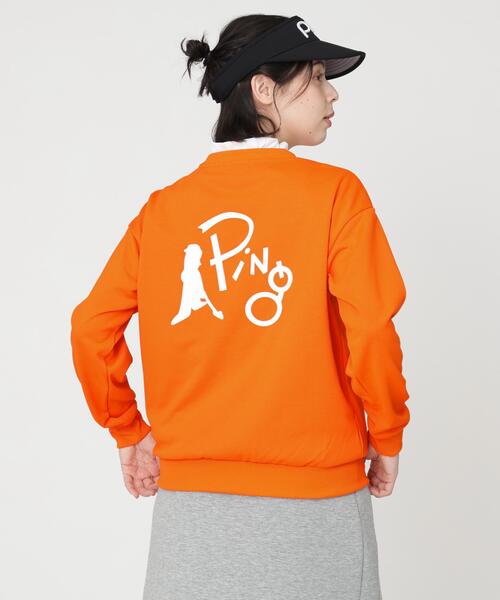 PING（ピン）の「［PING APPAREL］［吸水速乾・UVケア］10カラーMr.PINGダンシングロゴクルーネックプルオーバー (LADIES)（スウェット・レディース・ワイン/レッド/オレンジ/グリーン/シルバー/ブラウン/ゴールド/ホワイト/ブルー/ブラック・L/LL/S/M）」の8枚目の写真