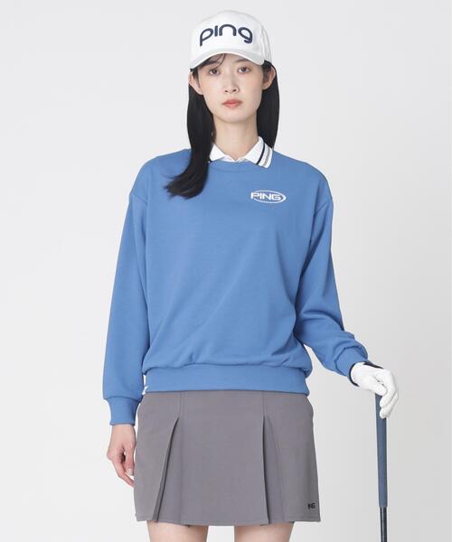 PING（ピン）の「［PING APPAREL］［吸水速乾・UVケア］10カラーMr.PINGダンシングロゴクルーネックプルオーバー (LADIES)（スウェット・レディース・ワイン/レッド/オレンジ/グリーン/シルバー/ブラウン/ゴールド/ホワイト/ブルー/ブラック・L/LL/S/M）」の6枚目の写真
