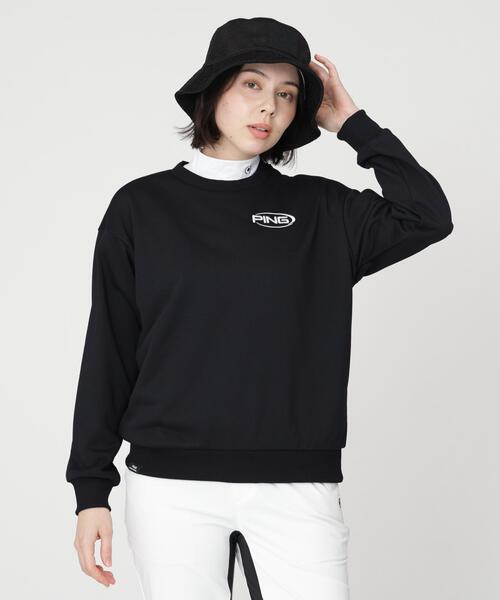 PING（ピン）の「［PING APPAREL］［吸水速乾・UVケア］10カラーMr.PINGダンシングロゴクルーネックプルオーバー (LADIES)（スウェット・レディース・ワイン/レッド/オレンジ/グリーン/シルバー/ブラウン/ゴールド/ホワイト/ブルー/ブラック・L/LL/S/M）」の3枚目の写真