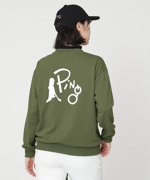 PING（ピン）の「［PING APPAREL］［吸水速乾・UVケア］10カラーMr.PINGダンシングロゴクルーネックプルオーバー (LADIES)（スウェット・レディース・ワイン/レッド/オレンジ/グリーン/シルバー/ブラウン/ゴールド/ホワイト/ブルー/ブラック・L/LL/S/M）」の17枚目の写真