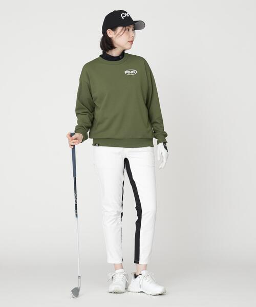 PING（ピン）の「［PING APPAREL］［吸水速乾・UVケア］10カラーMr.PINGダンシングロゴクルーネックプルオーバー (LADIES)（スウェット・レディース・ワイン/レッド/オレンジ/グリーン/シルバー/ブラウン/ゴールド/ホワイト/ブルー/ブラック・L/LL/S/M）」の18枚目の写真