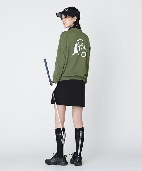 PING（ピン）の「［PING APPAREL］［吸水速乾・UVケア］10カラーMr.PINGダンシングロゴクルーネックプルオーバー (LADIES)（スウェット・レディース・ワイン/レッド/オレンジ/グリーン/シルバー/ブラウン/ゴールド/ホワイト/ブルー/ブラック・L/LL/S/M）」の20枚目の写真