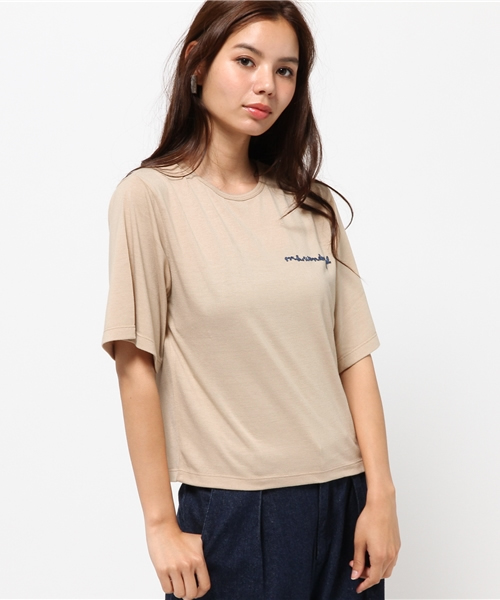 MOUSSY（マウジー）の「MS.WONDERFUL TEE（Tシャツ/カットソー・レディース・トップグレー/ホワイト/ベージュ・FREE）」の9枚目の写真