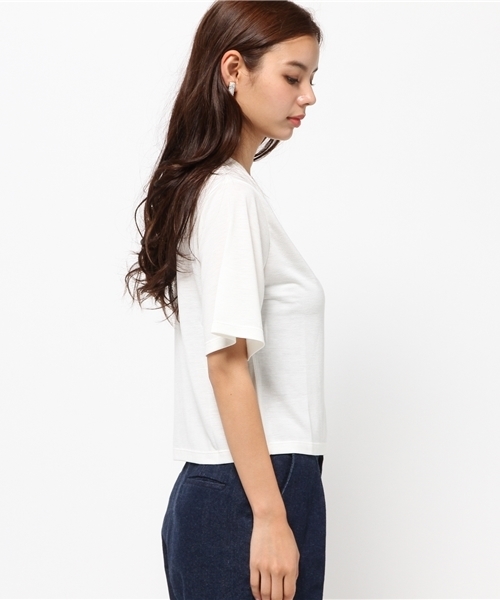 MOUSSY（マウジー）の「MS.WONDERFUL TEE（Tシャツ/カットソー・レディース・トップグレー/ホワイト/ベージュ・FREE）」の11枚目の写真