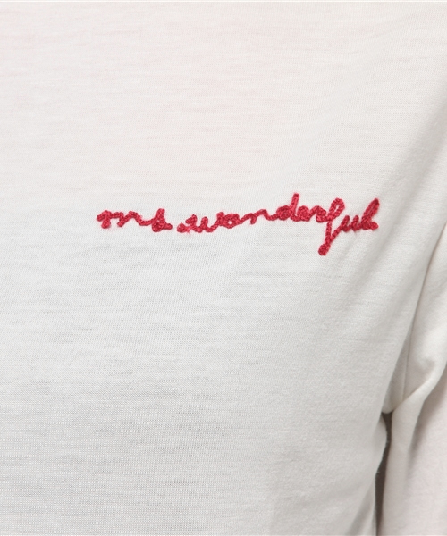 MOUSSY（マウジー）の「MS.WONDERFUL TEE（Tシャツ/カットソー・レディース・トップグレー/ホワイト/ベージュ・FREE）」の5枚目の写真