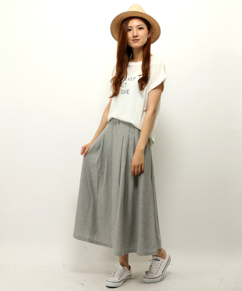 LBC（エルビーシー）の「om コットンロングスカート（スカート・レディース・アッシュグレー/ブラック/オリーブ・LARGE/MEDIUM）」の12枚目の写真