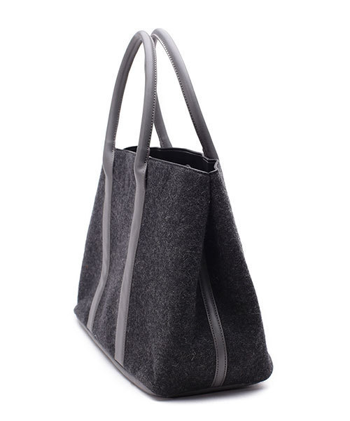 NANO universe（ナノユニバース）の「ウールトート（トートバッグ・レディース・ネイビー/ライトグレー/グレー・FREE）」の5枚目の写真