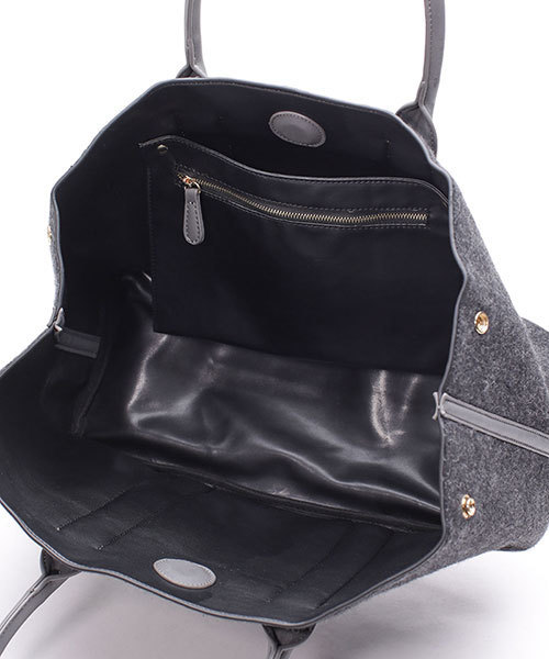 NANO universe（ナノユニバース）の「ウールトート（トートバッグ・レディース・ネイビー/ライトグレー/グレー・FREE）」の9枚目の写真