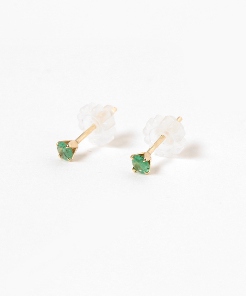 誕生石ピアス[K10][5月：エメラルド]（ピアス（両耳用