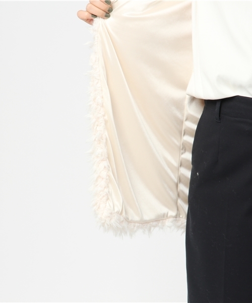 VENCEEXCHANGE（ヴァンスエクスチェンジ）の「ボリュームファーカーディガン               （カーディガン/ボレロ・レディース・ホワイト/ブラック・MEDIUM）」の9枚目の写真