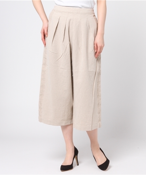 LBC（エルビーシー）の「綿麻楊柳ラインパンツ         （その他パンツ・レディース・ネイビー/ベージュ・LARGE/MEDIUM）」の2枚目の写真