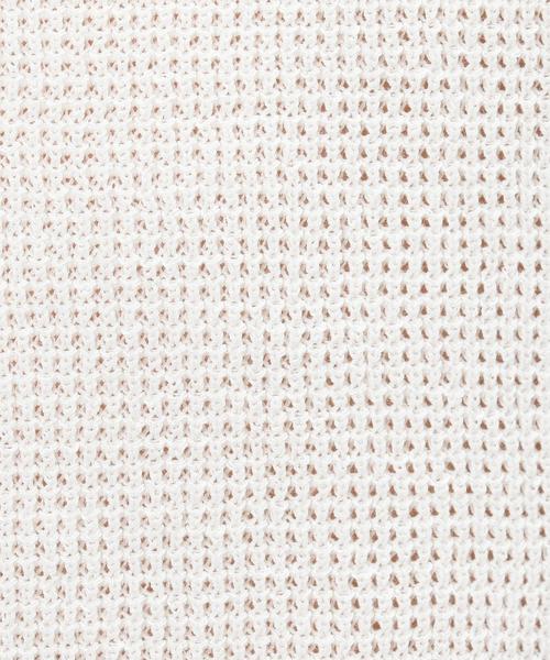 green label relaxing(グリーンレーベルリラクシング)の「ST ハイツイスト 畦編み クルーネック 5分袖 ニット ◆(ニット/セーター・メンズ・ホワイト/ワインレッド/ターコイズブルー・MEDIUM/LARGE/SMALL)」の13枚目の写真