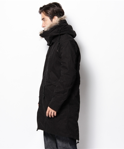 Lui's（ルイス）の「ファーﾓｯｽﾞｺｰﾄ（モッズコート・メンズ・ブラック/カーキ・SMALL/LARGE/MEDIUM）」の3枚目の写真