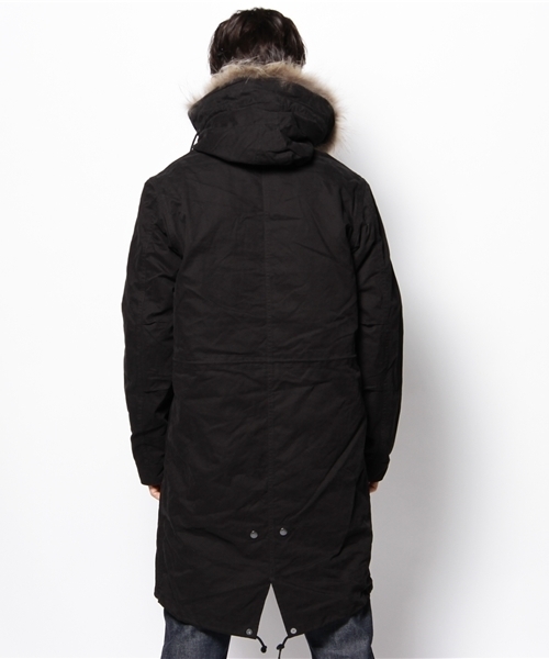 Lui's（ルイス）の「ファーﾓｯｽﾞｺｰﾄ（モッズコート・メンズ・ブラック/カーキ・SMALL/LARGE/MEDIUM）」の4枚目の写真