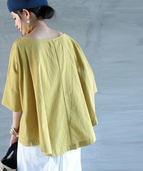 antiqua（アンティカ）の「ドルマントップス（Tシャツ/カットソー・レディース・ブルー/マスタード・FREE）」の6枚目の写真