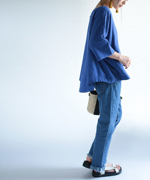 antiqua（アンティカ）の「ドルマントップス（Tシャツ/カットソー・レディース・ブルー/マスタード・FREE）」の10枚目の写真