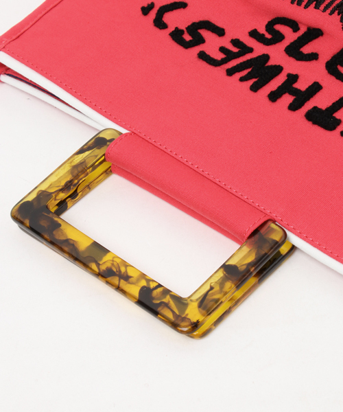 UR SELECT(ユーアールセレクト)の「ユニフォーム刺繍トート(ハンドバッグ・レディース・ホワイト/ブラウン/レッド/グリーン・FREE)」の7枚目の写真