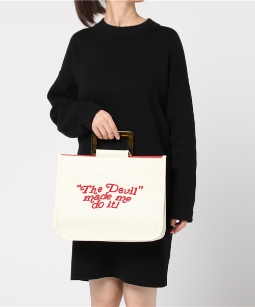 UR SELECT(ユーアールセレクト)の「ユニフォーム刺繍トート(ハンドバッグ・レディース・ホワイト/ブラウン/レッド/グリーン・FREE)」の12枚目の写真