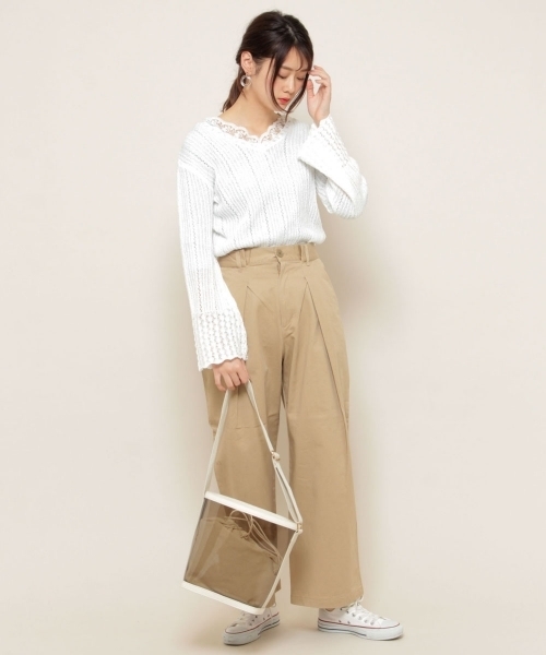 PAGEBOY(ページボーイ)の「チノワイドパンツ(チノパンツ・レディース・ベージュ/カーキ/マスタード・SMALL/MEDIUM)」の21枚目の写真