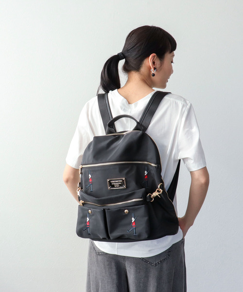 Three Four Time(スリーフォータイム)の「ショルダーポーチ付き刺繍4WAYリュック(バックパック/リュック・レディース・ブラック/その他/チェック・FREE)」の11枚目の写真